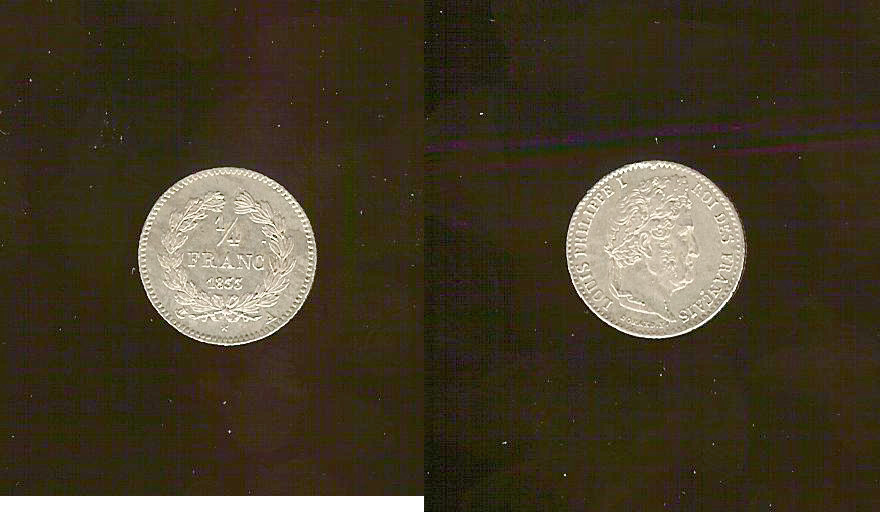 quater franc Louis Philippe 1833A AU+